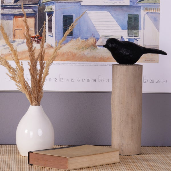 Skulptur VOGEL Birdy I  Mangoholz-Sockel schwarz-natur
