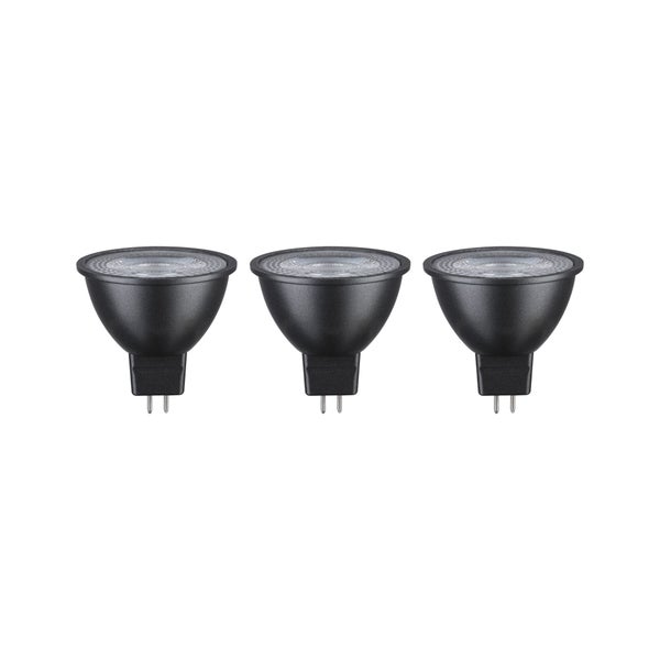 Standard 12V LED Reflektor GU5,3 3er-Set 3x450lm 3x6W 2700K Schwarz