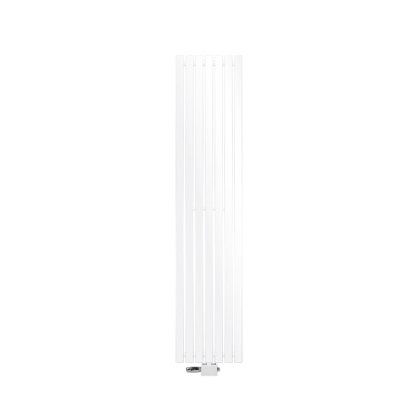 ECD Germany Design Paneelheizkörper Stella Mittelanschluss 370 x 1800 mm Weiß mit Anschlussgarnitur Thermostat Universal Eck- und Durchgangsform, Flach Einlagig Vertikal, Heizkörper Badheizkörper