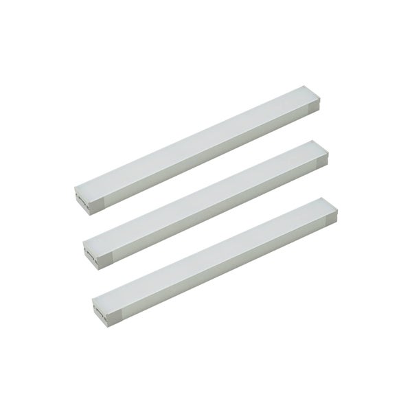 PRIOS 3er Set LED Unterschrankleuchten (Unterbauleuchte) Esbena dimmbar mit Bewegungsmelder (Modern) in Alu (3 flammig, ) Wohnzimmerleuchte