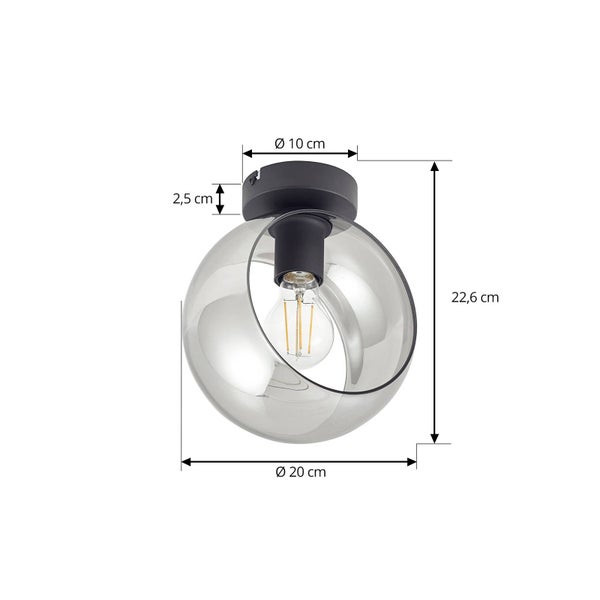 Lindby Deckenlampe Roton (Modern) in Schwarz aus Metall (1 flammig, E27) - Deckenleuchte Lampe Wohnzimmerleuchte