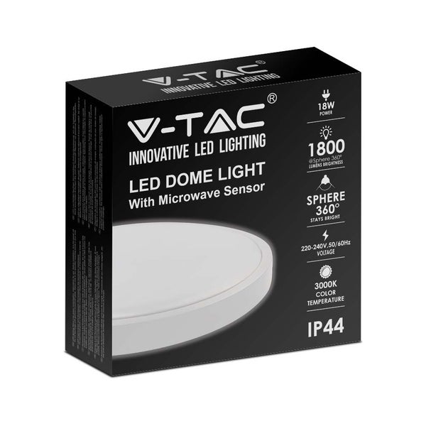 V-TAC LED Deckenleuchte mit Mikrowellensensor in Produktverpackung