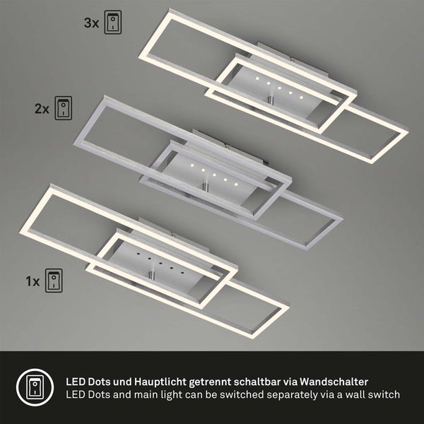 LED ceiling light with LED dots, aluminium, 1xLED/