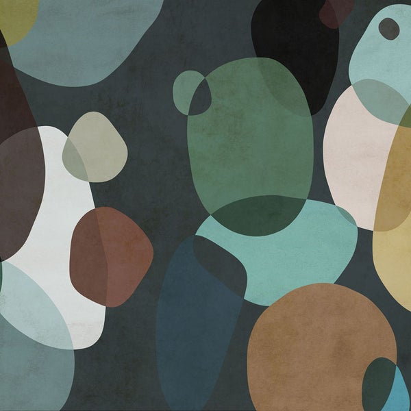 Dekorative Tapete mit abstraktem Muster aus überlappenden Formen