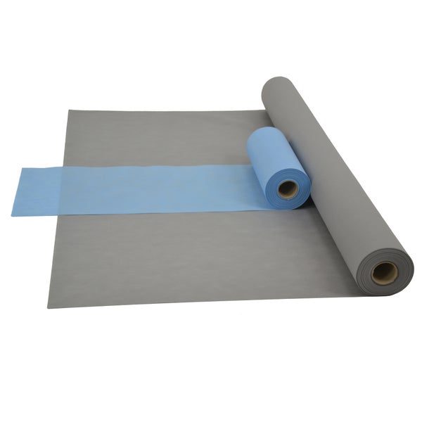 Sensalux Kombi-Set 1 Tischdeckenrolle 1m x 25m grau + Tischläufer 30cm hellblau