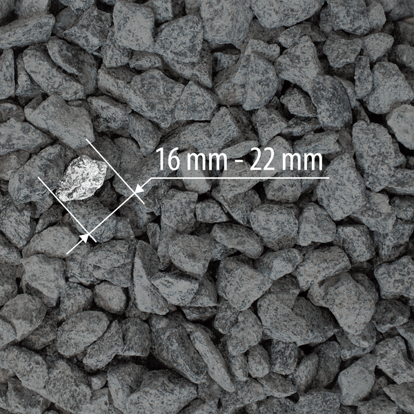 Basaltsplitt mit einer Körnung von 16 bis 22 Millimeter.