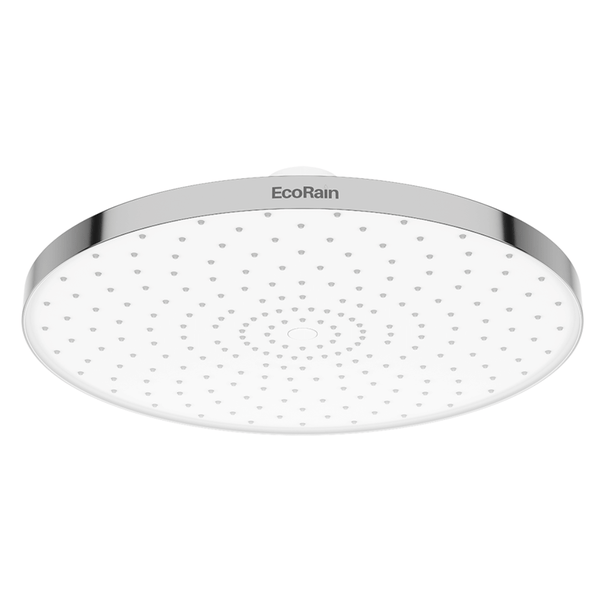 EcoRain 30% Wassersparender Regenduschkopf Matt 25 CM Rund - Hoher Wasserdruck - Universeller Anschluss - Anti-Kalk Duschkopf - Chrom