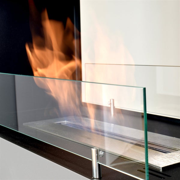 GLOW FIRE Ethanol Kamin 'Ulstein' | Ethanolofen in weiß mit 3 Std. Brenndauer und 2 KW Heizleistung | BxHxT: 110x100x30 cm