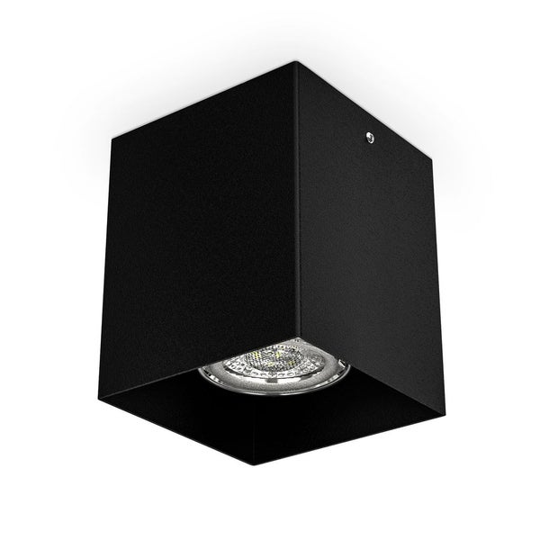 Deckenleuchte 8x8 cm - GU10 Fassung, quadratisch, schwarz