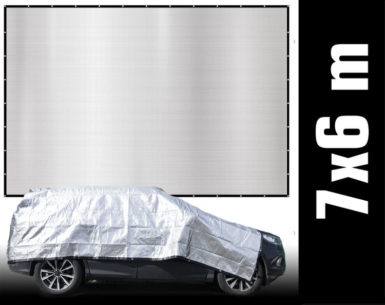 Schutznetz mit Ösen und Abdeckplane für Autos, 7 mal 6 Meter.