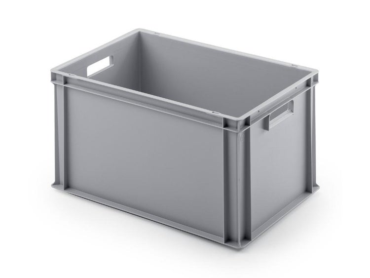 PROREGAL Eurobehälter mit Offenem Griff HxBxT 32 x 40 x 60 cm 56 Liter Grau Eurobox Transportbox