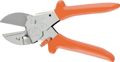 Original Löwe Amboss-Schere mit orangefarbenen Griffen, Metallklinge und Original Löwe Logo.