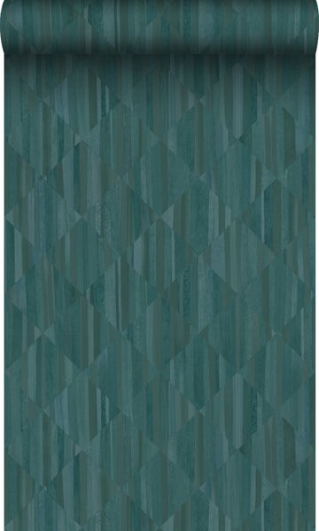 Origin Wallcoverings Tapete 3D Holzoptik Petrolblau - 50 x 900 cm - 347871