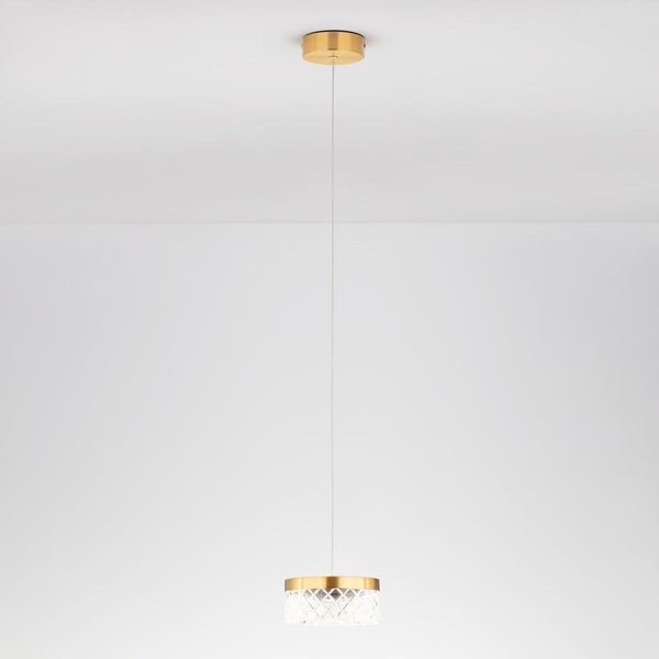 LED Pendelleuchte Bion in Gold und Transparent 6W 470lm