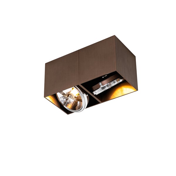 Design-Spot dunkelbronze rechteckig 2-flammig - Box