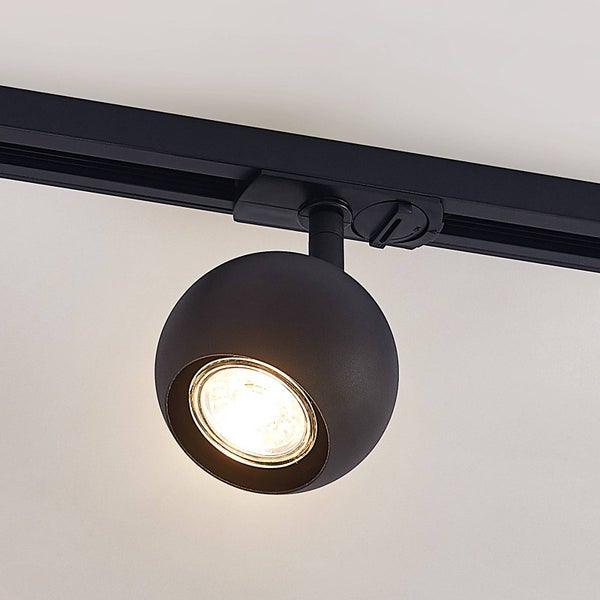 Lindby Stromschienenleuchte Linaro (Modern) in Schwarz aus Metall (1 flammig, GU10) - 1-Phasen Stromschiene Stromschienenstrahler Flurleuchte