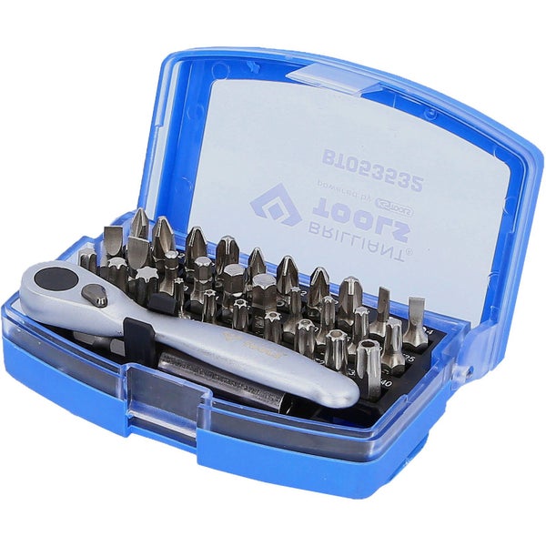 BRILLIANT TOOLS Bit-Satz mit Bit-Umschaltratsche 32tlg. - BT053532
