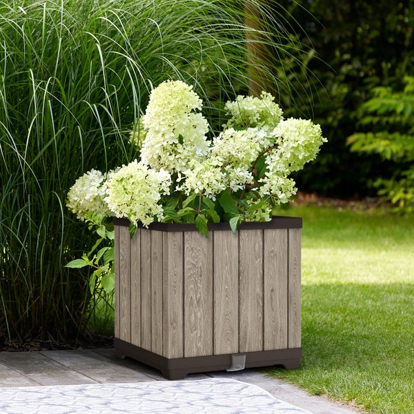 Keter Deco Square Pflanzkübel 61 Liter – 45,5x45,5x45,5 cm, wetterfest