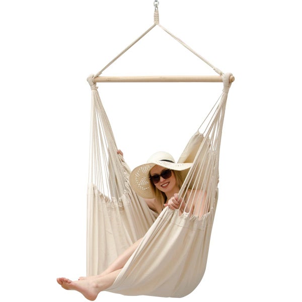 XXL Hängesessel Relaxsessel 185x130cm bis 150kg Elfenbeinfarben
