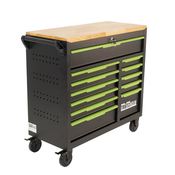 Werkbankwagen mit Schubladen und Holzplatte