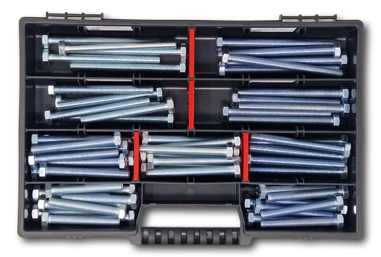 Sechskantschrauben Sortiment M8 // 60mm-100mm 65 tlg Schraubenbox DIN 933/ISO4017 Vollgewindeschrauben Maschinenschrauben Gewindeschrauben Sechskantschrauben