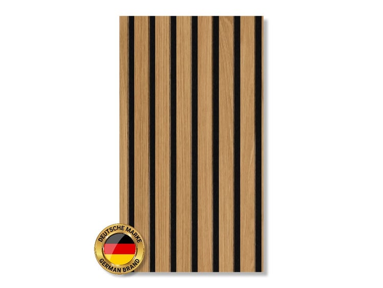 Wandpaneel mit Lamellenoptik aus Holz mit deutsche Marke Siegel