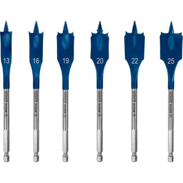 Bosch Expert SelfCut Speed Flachfräsbohrer-Set 13/16/19/20/22/25 mm 6tlg. - 2608900333
