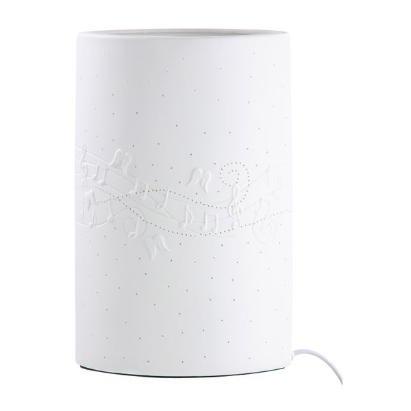Tischleuchte GILDE Lampe Höhe 28,5 cm weiß Porzellan