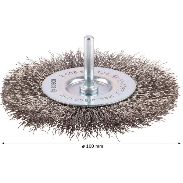 Drahtbürste mit Schaft, circa 100 Millimeter Durchmesser