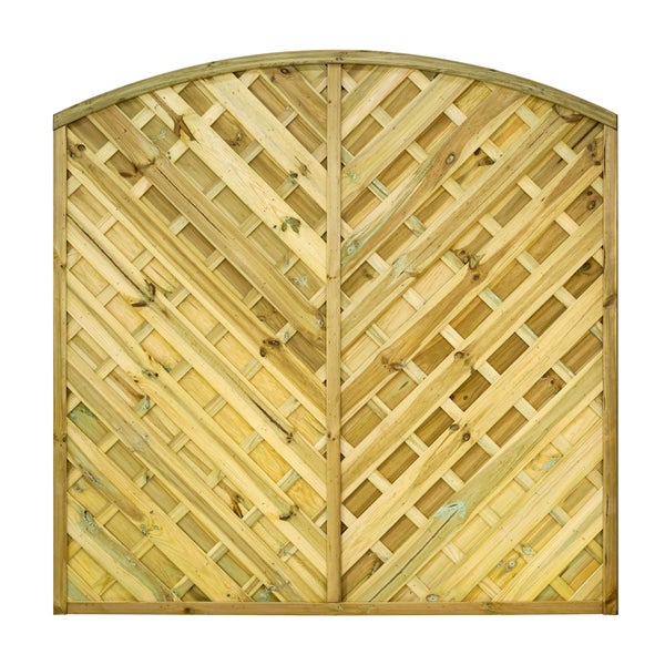 Holzzaun mit Rautenmuster und abgerundeter Oberseite für den Garten