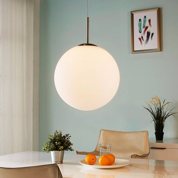 Lindby Pendelleuchte Marike (Modern) in Weiß aus Glas (1 flammig, E27) - Hängelampe Esstischlampe Hängeleuchte Wohnzimmerleuchte