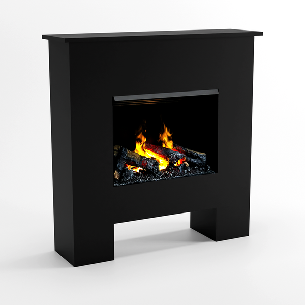 GLOW FIRE Elektrokamin 'Poseidon Opti Myst' | Wasserdampf Kamin mit Heizung inkl. Holz in weiß als Standkamin| HxBxT: 102x97x23 cm
