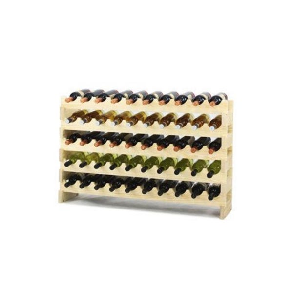 PROREGAL Weinregal Vinoteca Flex  HxBxT 57 x 101 x 29 cm 50 Flaschen Massives Kiefernholz Natur Unbehandelt