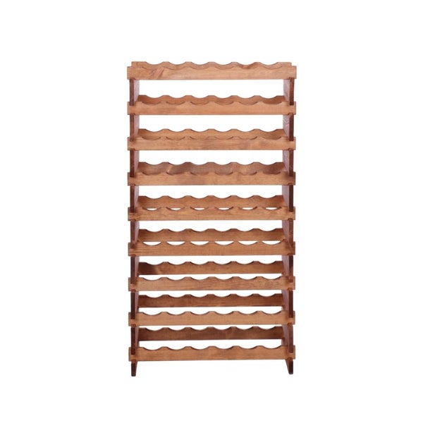 Weinregal VINOTECA FLEX PRO HxBxT 121x65x28cm 54 Flaschen auf 9 Ebenen Massives Kiefernholz Braun geölt