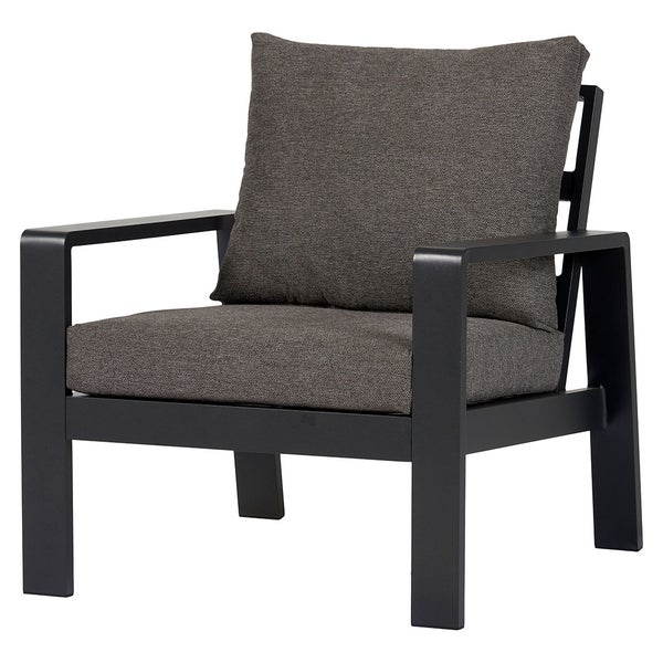 Lis Loungesessel mit Kissen schwarz, grau. 78 X 81 X 79 cm