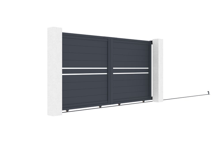 Schiebetor 3m CIMONE H.160 graues Aluminium