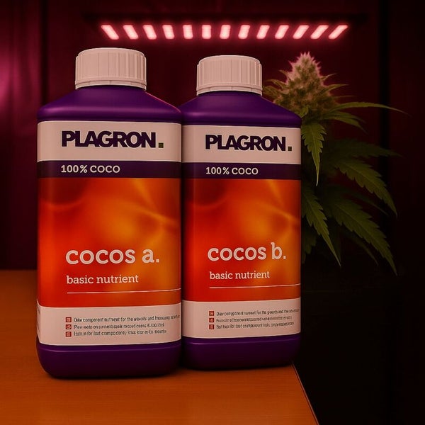 Zwei Flaschen Plagron Cocos A und B Basisdünger für Pflanzen