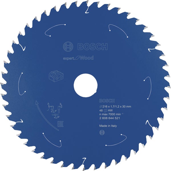 Bosch Kreissägeblatt Expert for Wood für Akku-Tischkreissägen 216 x 2 x 30 mm 48 - 2608644521