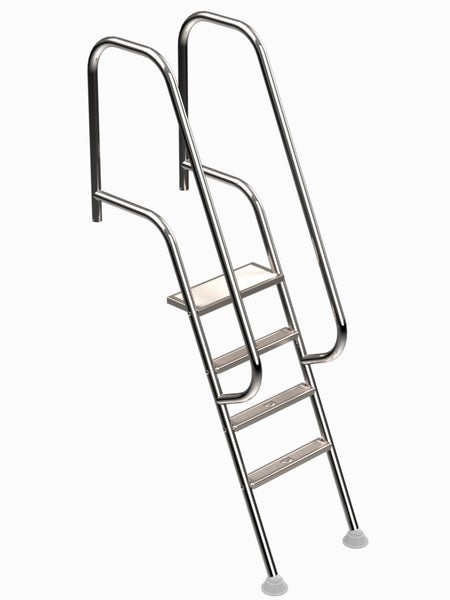 Schwimmbadleiter aus Edelstahl mit vier Stufen