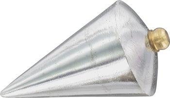 Konisches Senklot aus Metall mit Messingkopf.
