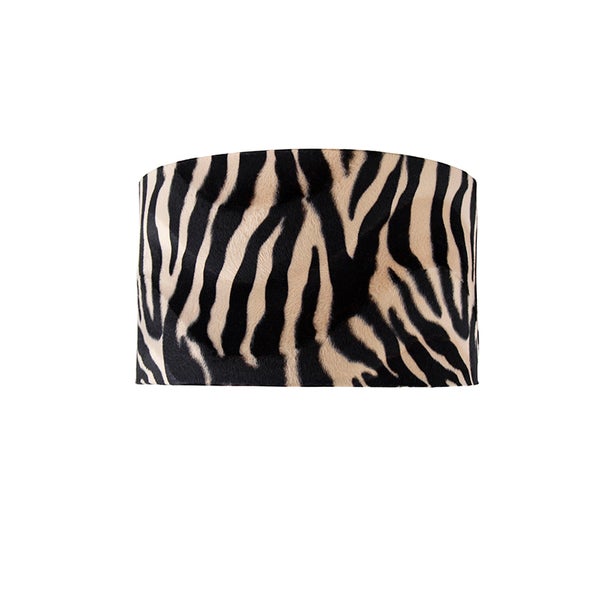 Velours Lampenschirm Zebra Design 35/35/20 Gold innen