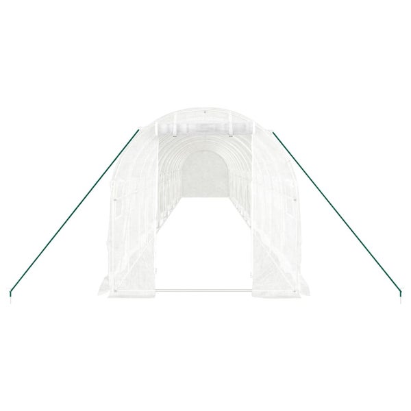 Gewächshaus mit Stahlrahmen Weiß 28 m² 14x2x2 m