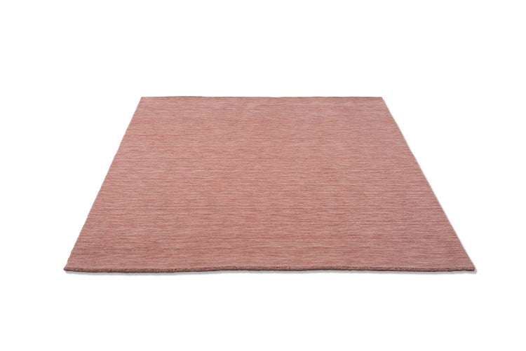Wollteppich Luxus Designerteppich moderner uni Teppich aus reiner Schurwolle Rosa 140x200 cm