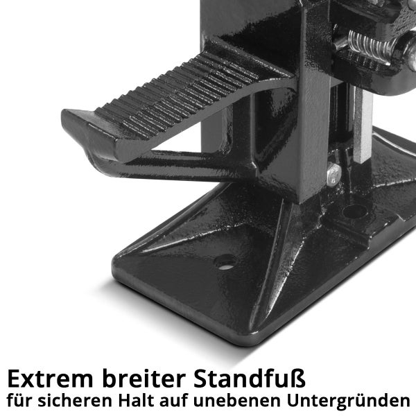 Detailansicht eines Getriebehebers mit breitem Standfuß.