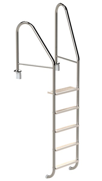 Schwimmbadleiter aus Edelstahl mit fünf Stufen