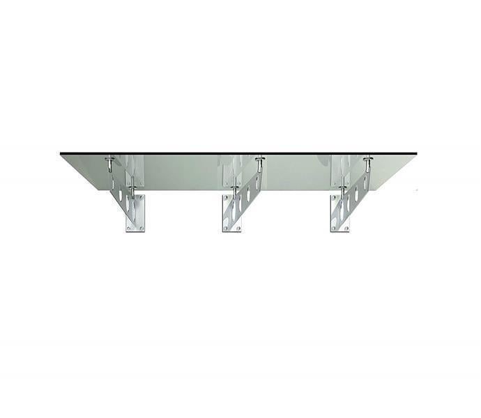 BuyLando (3S) 230x90 cm Klarglas Glasvordach inkl. Edelstahlhalter gebürstet
