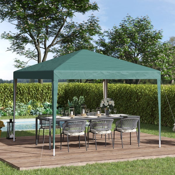 Outsunny Pavillon ca. 3x3m, wasserabweisend Stabil Winterfest Pop-up Faltpavillon, UV Schutz, Faltbar Partyzelt Gartenzelt mit Tasche, Gartenpavillon für Camping Garten, Grün