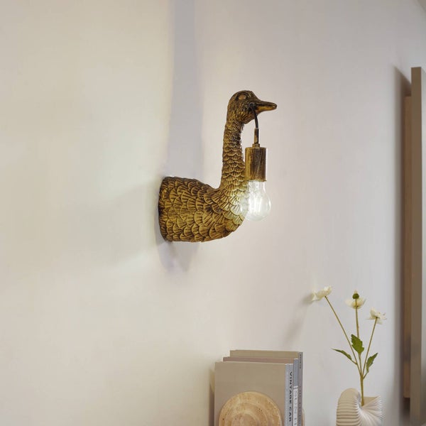 Lindby Wandleuchte, Wandlampe Innen Nirvathia (Design Modern) in Gold / Messing aus Metall (1 flammig E27) - Wandstrahler Wandbeleuchtung Schlafzimmer Wohnzimmer Wohnzimmerleuchte