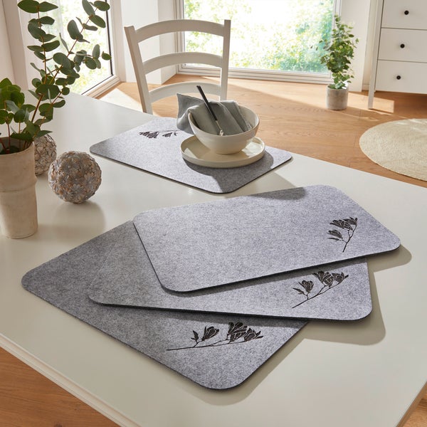 FRANK FLECHTWAREN | Platzmatte Blütenzweig, 4er Set, POLYESTER, 30 x 45 cm