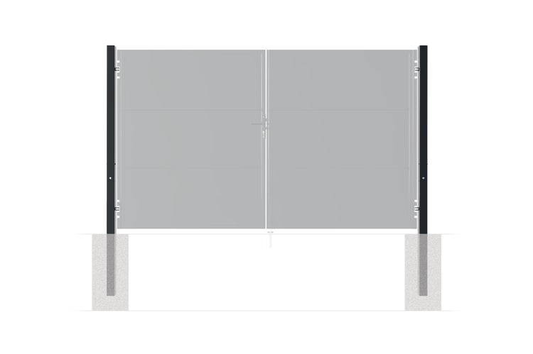 Set mit 2 DARIO-Eisenpfosten 8x8cm H.250cm Mattschwarz